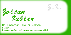 zoltan kubler business card